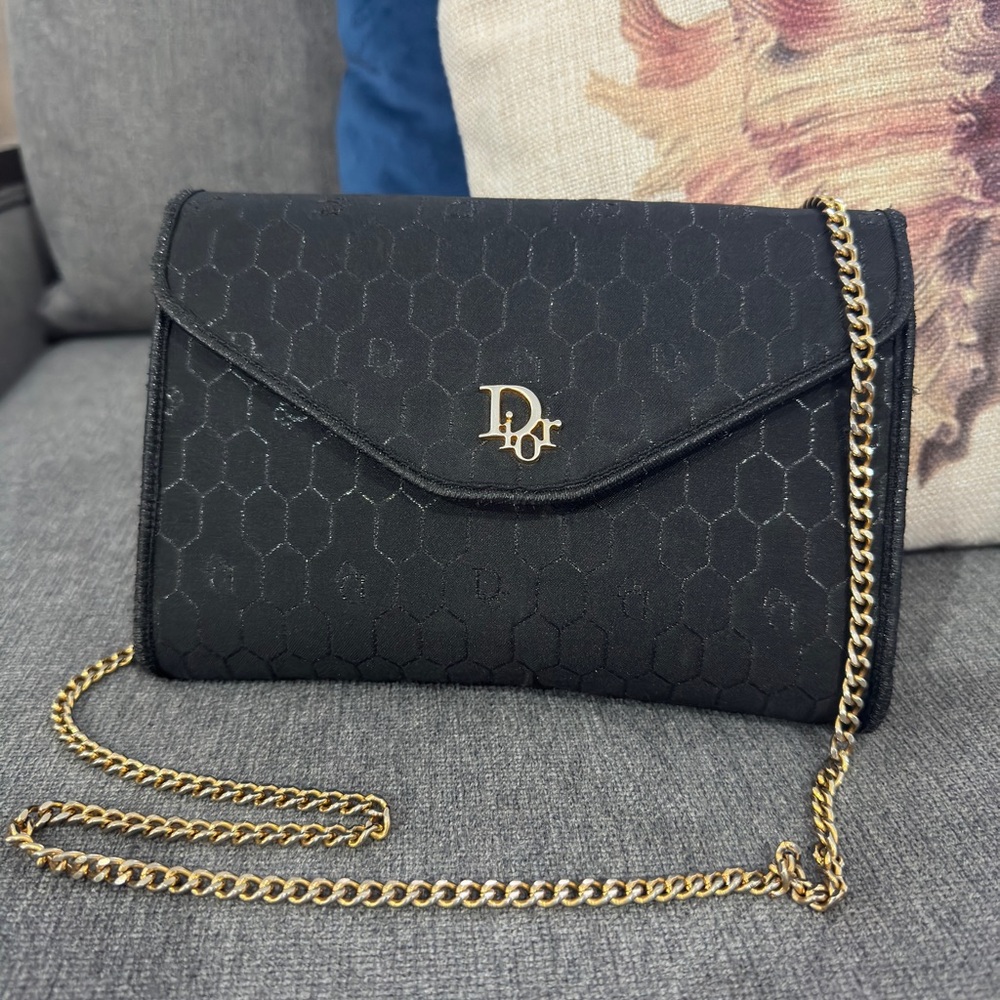 Christian Dior honeycomb envelope flap Crossbody clutch pouch shoulder - Picture 9 of 17